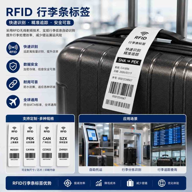 RFID航空行李吊牌标签在机场分拣场景的应用优势缩略图